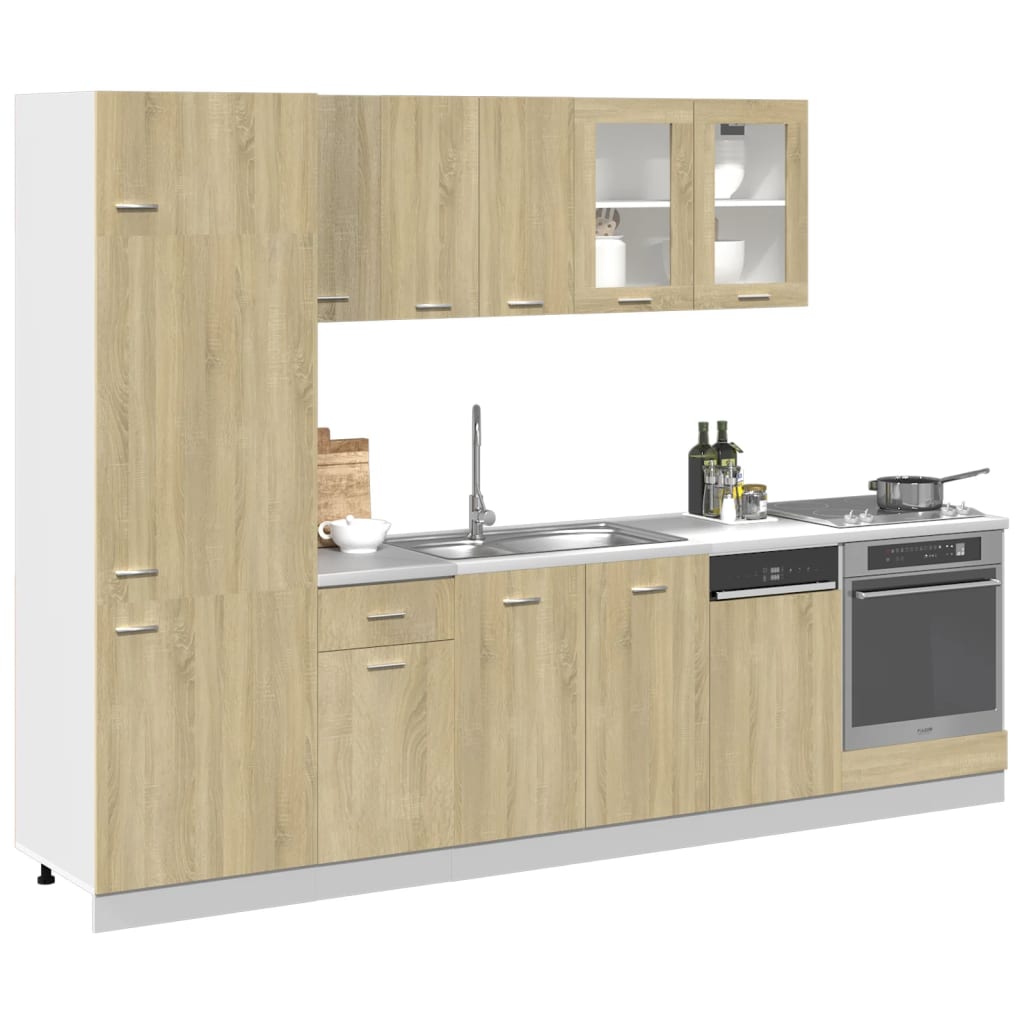Set Mobili da Cucina 8pz “Lyon” Rovere Sonoma in Truciolato - homemem39