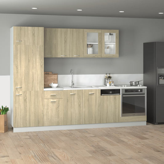 Set Mobili da Cucina 8pz “Lyon” Rovere Sonoma in Truciolato - homemem39