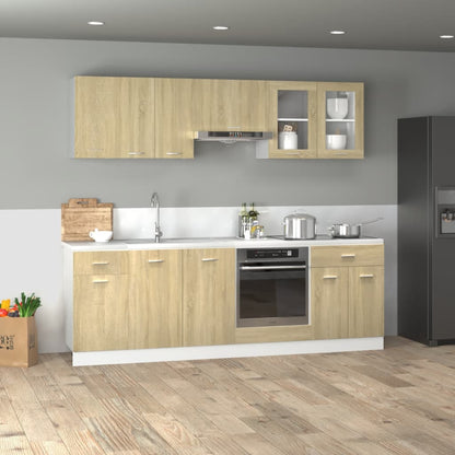 Set Mobili da Cucina 8pz “Lyon” Rovere Sonoma in Truciolato