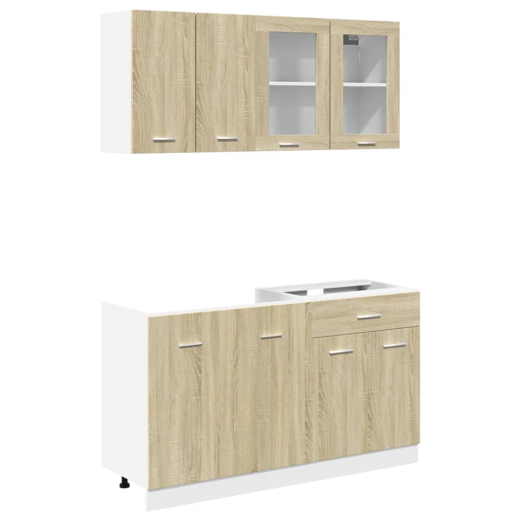 Set di Mobili Porta TV 4 pz Lyon Rovere Sonoma in Truciolato | homemem39