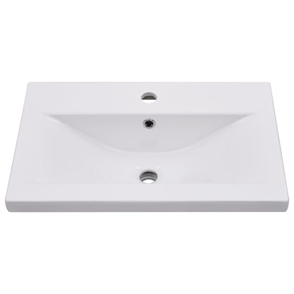 Set Mobili da Bagno 2 pz in Ceramica e Legno Multistrato