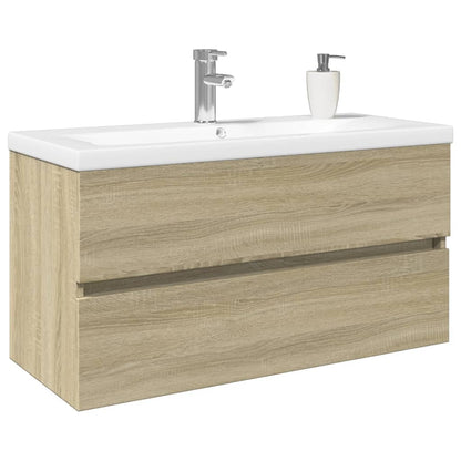 Set Mobili da Bagno 2 pz in Ceramica e Legno Multistrato | homemem39