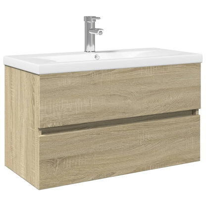 Set Mobili da Bagno 2 pz in Ceramica e Legno Multistrato | homemem39