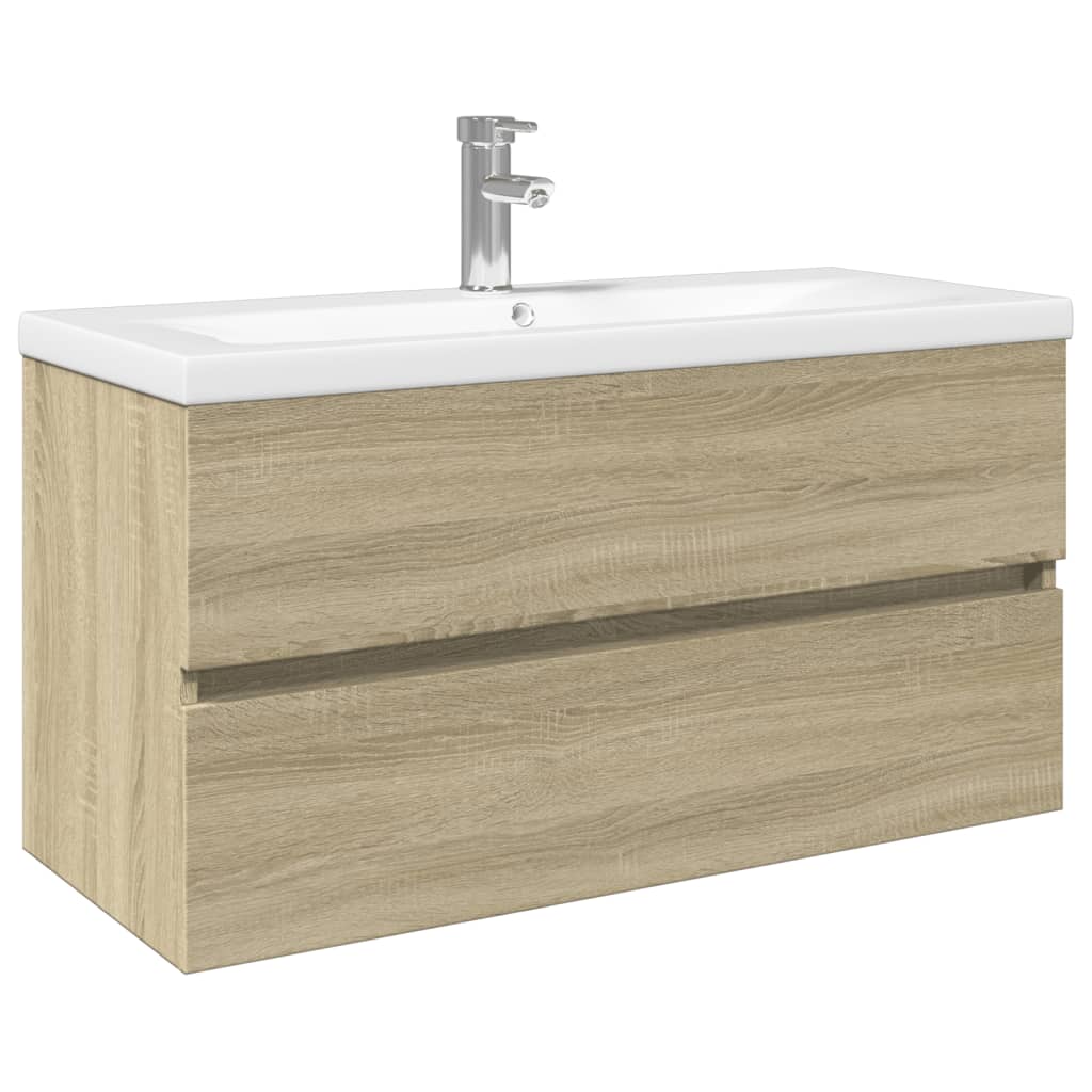 Set Mobili da Bagno 2 pz in Ceramica e Legno Multistrato | homemem39