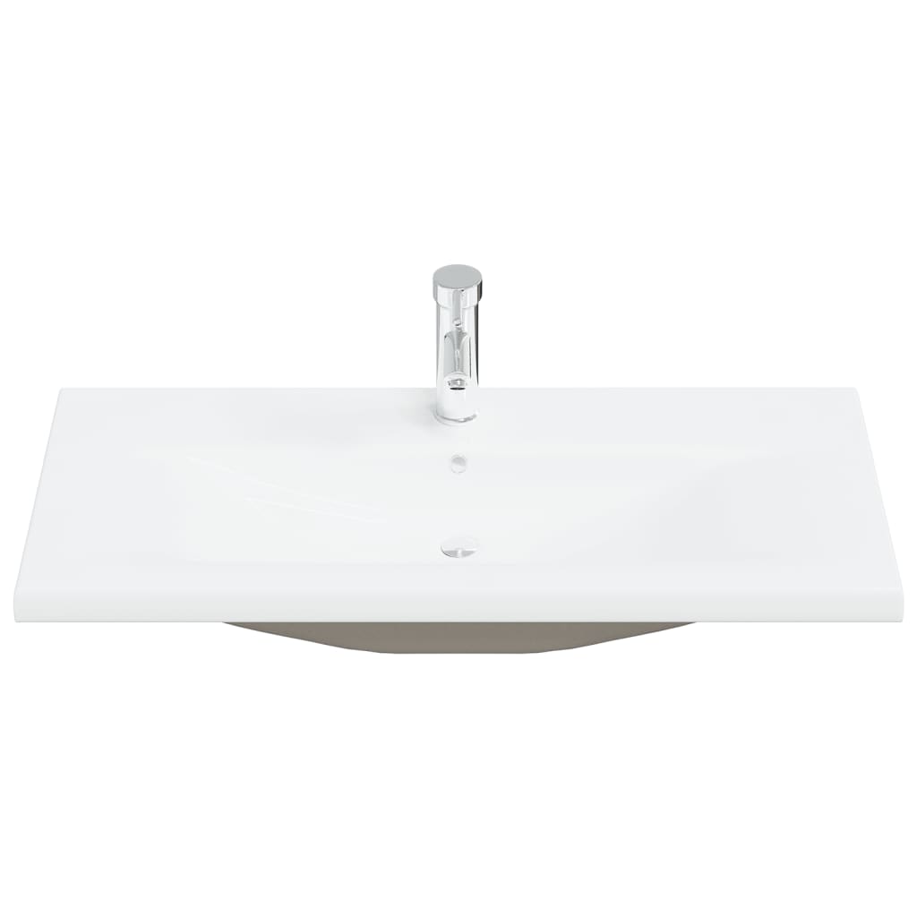 Set Mobili da Bagno 2 pz in Ceramica e Legno Multistrato