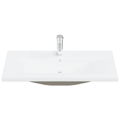 Set Mobili da Bagno 2 pz in Ceramica e Legno Multistrato