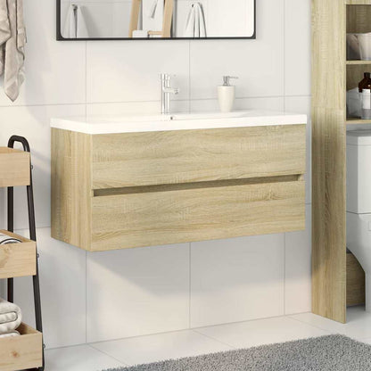 Set Mobili da Bagno 2 pz in Ceramica e Legno Multistrato | homemem39