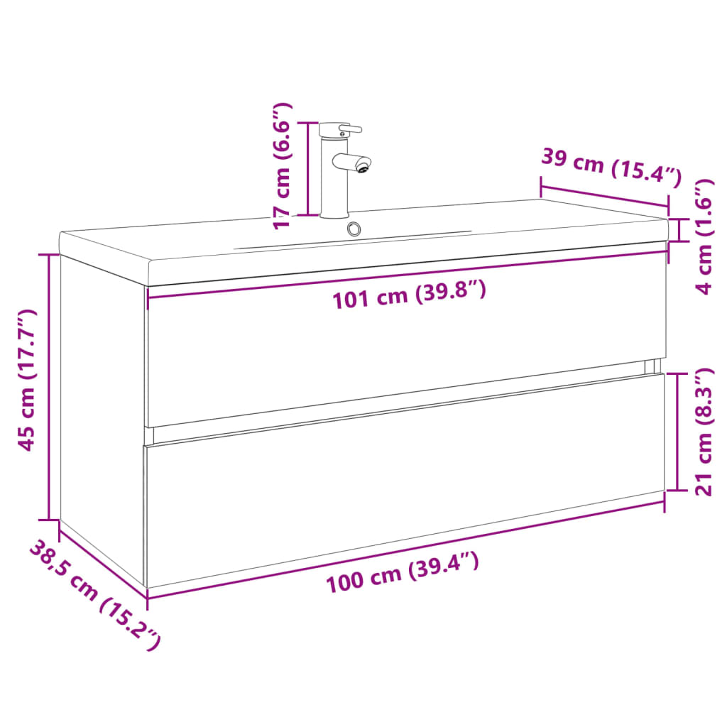 Set Mobili da Bagno 2 pz in Ceramica e Legno Multistrato | homemem39