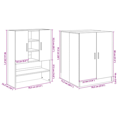 Mobili Lavatrice 2pz Rovere Sonoma in Legno Multistrato | homemem39