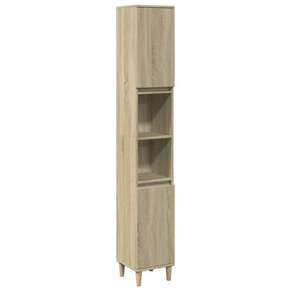 Set Mobili da Bagno 3 pz Rovere Sonoma in Legno Multistrato