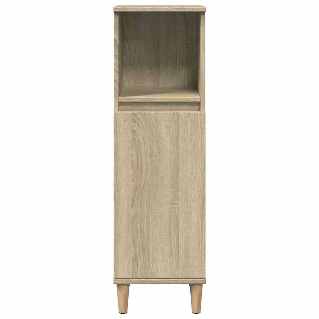 Set Mobili da Bagno 3 pz Rovere Sonoma in Legno Multistrato
