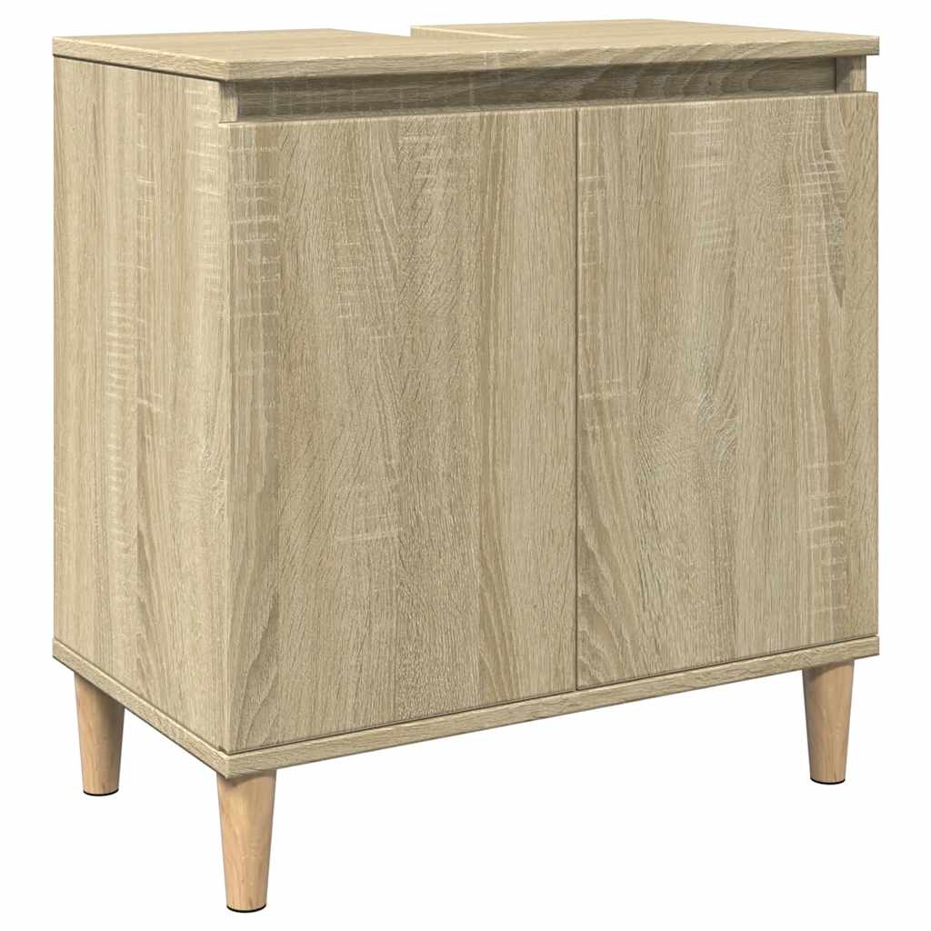 Set Mobili da Bagno 3 pz Rovere Sonoma in Legno Multistrato | homemem39