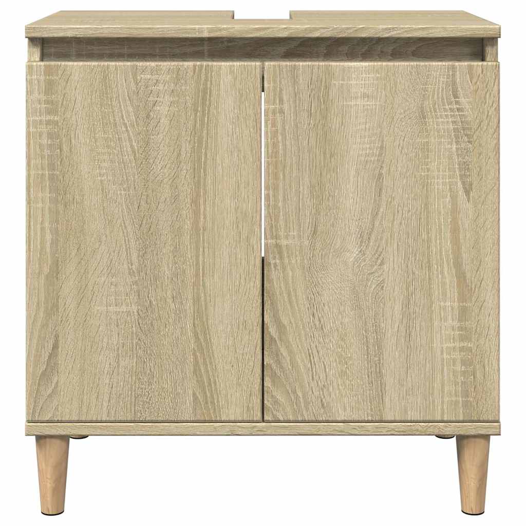 Set Mobili da Bagno 3 pz Rovere Sonoma in Legno Multistrato | homemem39