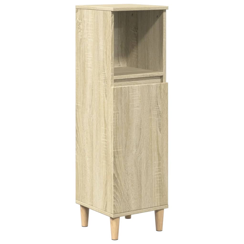 Set Mobili da Bagno 3 pz Rovere Sonoma in Legno Multistrato