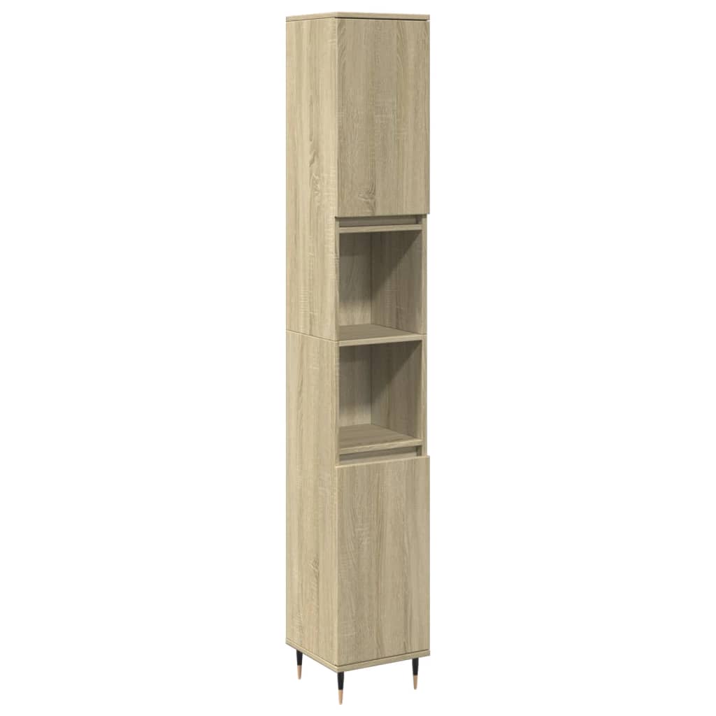 Set Mobili da Bagno 3 pz Rovere Sonoma in Legno Multistrato | homemem39