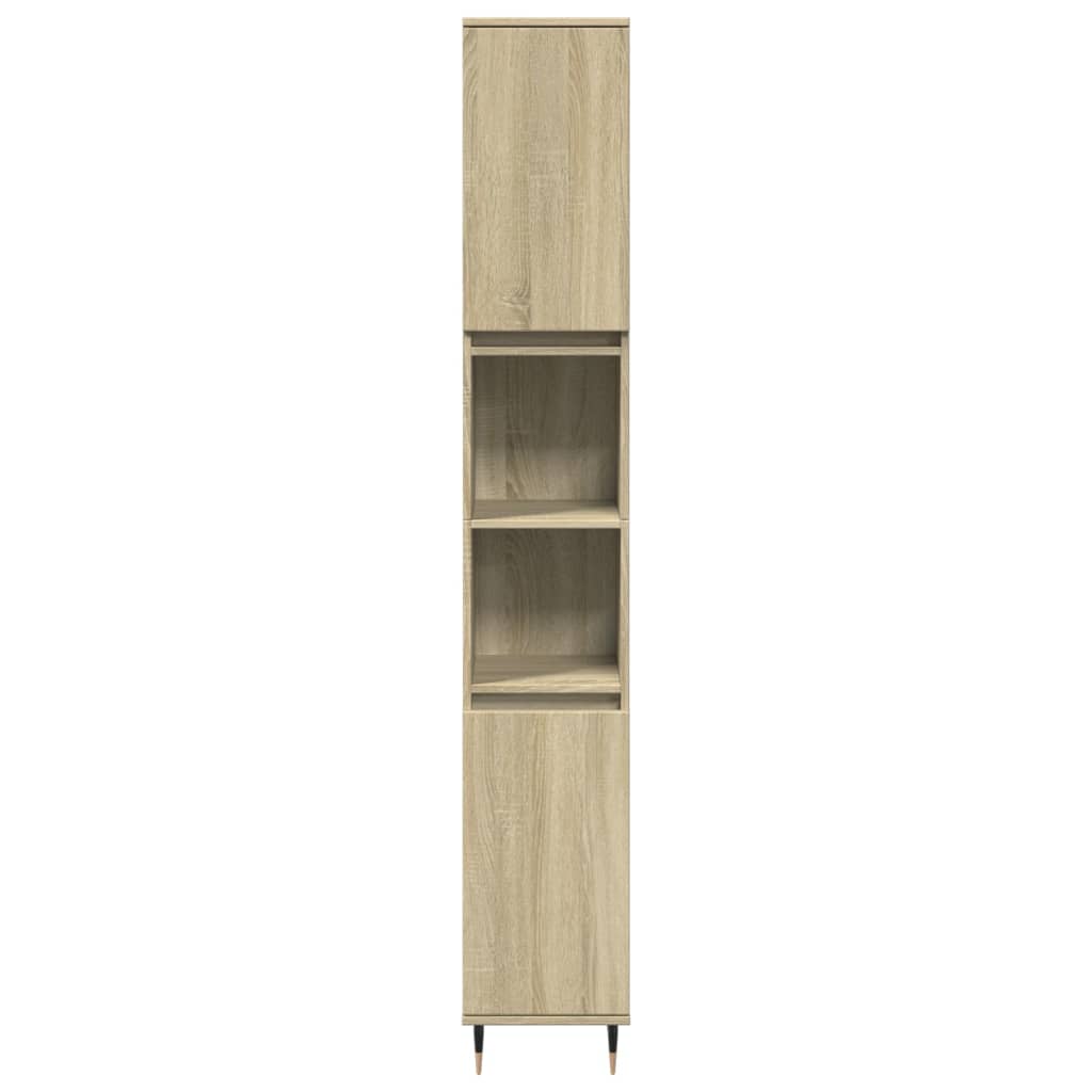 Set Mobili da Bagno 3 pz Rovere Sonoma in Legno Multistrato | homemem39