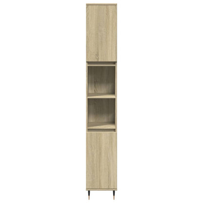 Set Mobili da Bagno 3 pz Rovere Sonoma in Legno Multistrato | homemem39