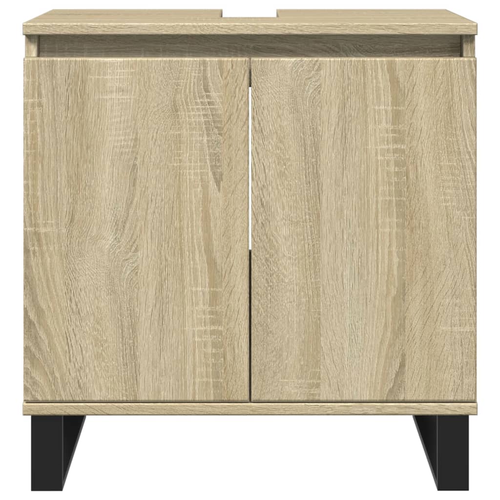 Set Mobili da Bagno 3 pz Rovere Sonoma in Legno Multistrato | homemem39
