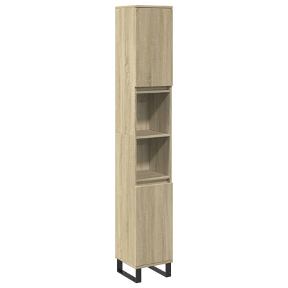 Set Mobili da Bagno 3 pz Rovere Sonoma in Legno Multistrato | homemem39