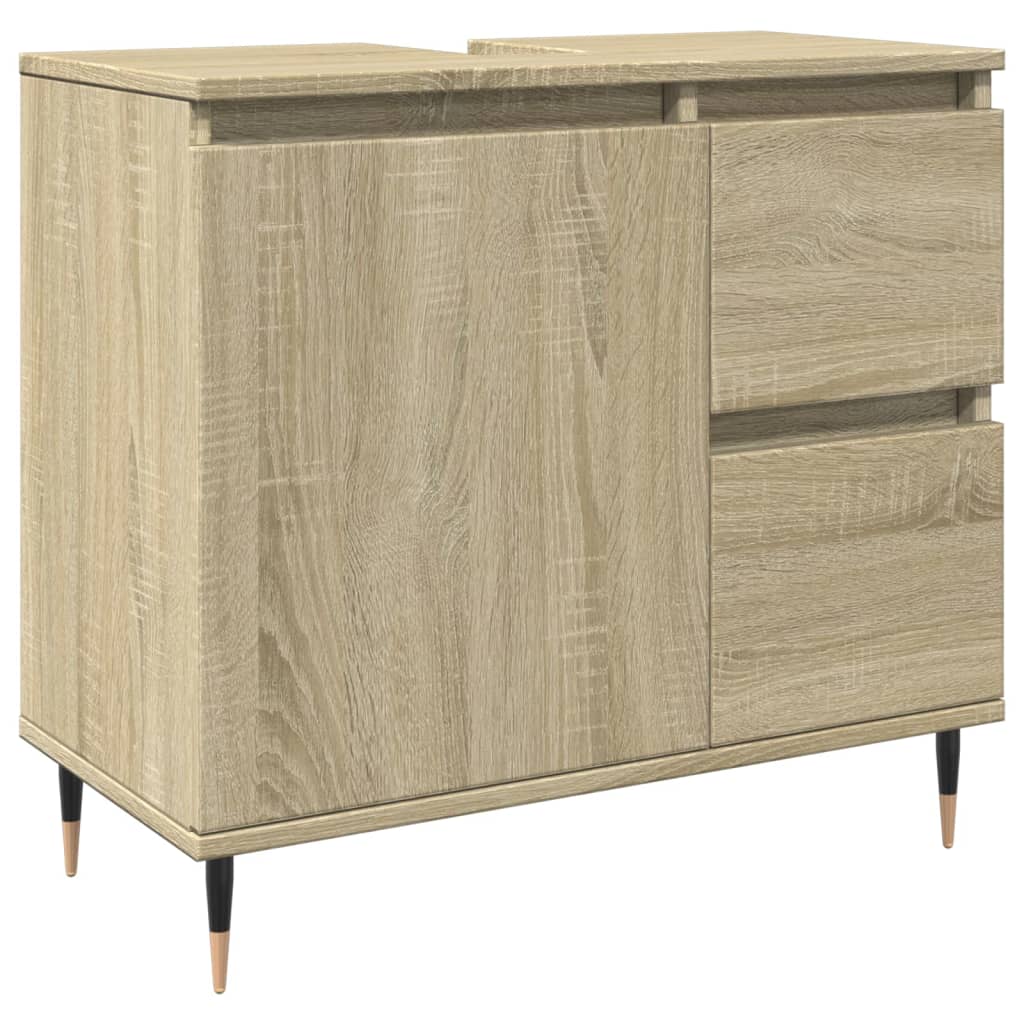 Set Mobili da Bagno 3 pz Rovere Sonoma in Legno Multistrato | homemem39