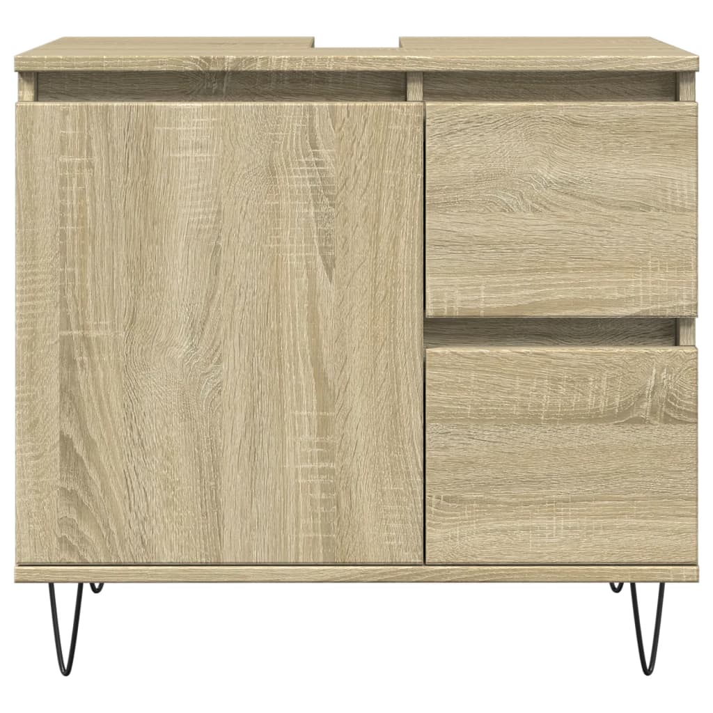 Set Mobili da Bagno 3 pz Rovere Sonoma in Legno Multistrato | homemem39