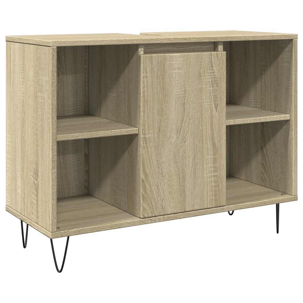 Set Mobili da Bagno 3 pz Rovere Sonoma in Legno Multistrato | homemem39