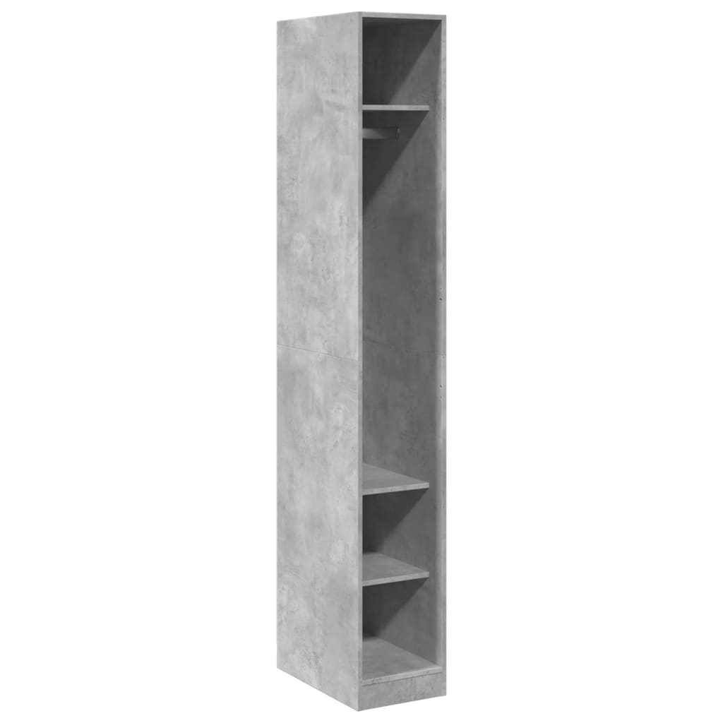 Armadio Grigio Cemento 30x50x200 cm in Legno Multistrato | homemem39