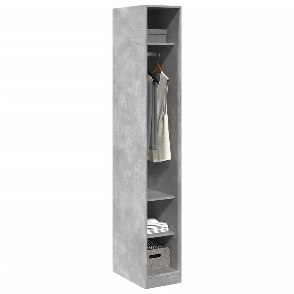 Armadio Grigio Cemento 30x50x200 cm in Legno Multistrato | homemem39
