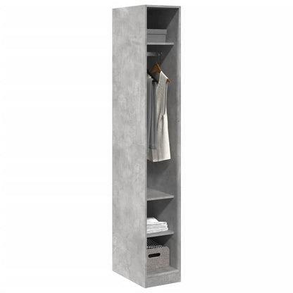 Armadio Grigio Cemento 30x50x200 cm in Legno Multistrato | homemem39