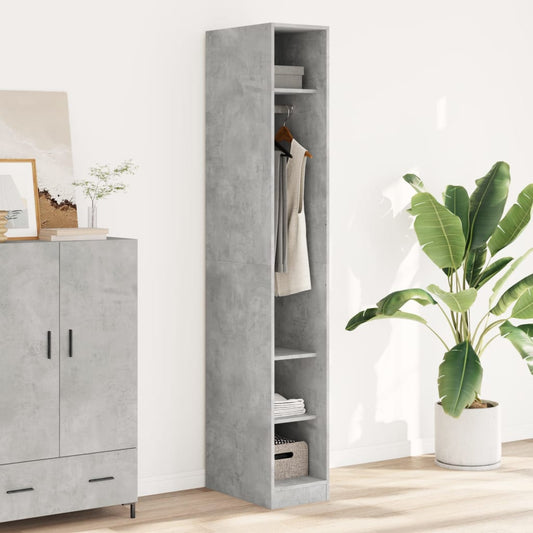 Armadio Grigio Cemento 30x50x200 cm in Legno Multistrato - homemem39