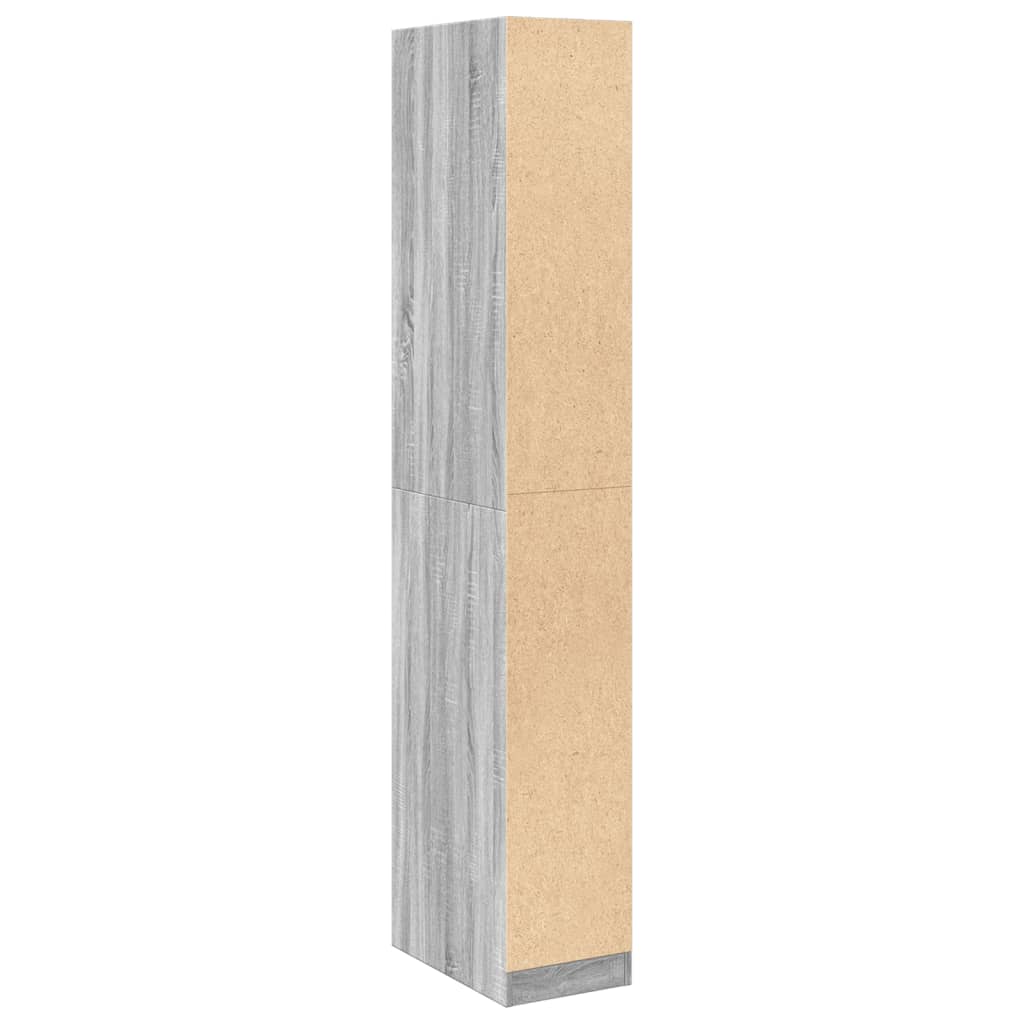 Armadio Grigio Sonoma 30x50x200 cm in Legno Multistrato - homemem39