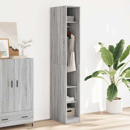 Armadio Grigio Sonoma 30x50x200 cm in Legno Multistrato - homemem39