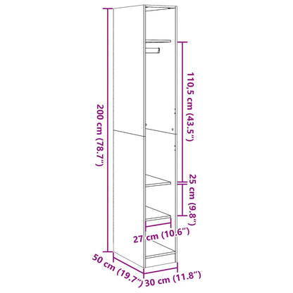 Armadio Legno Antico 30x50x200 cm in Legno Multistrato | homemem39