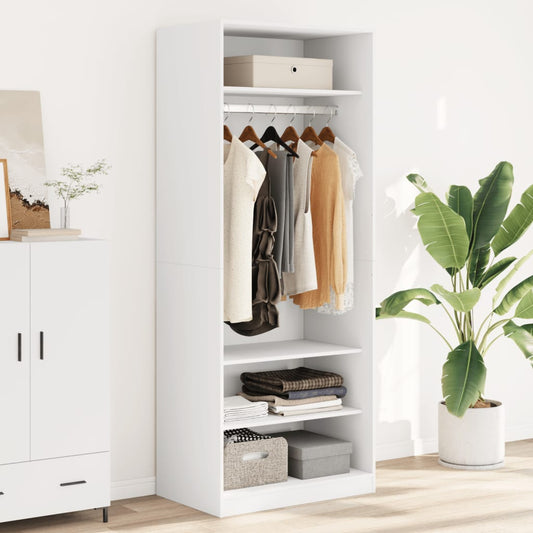 Armadio Bianco 80x50x200 cm in Legno Multistrato | homemem39