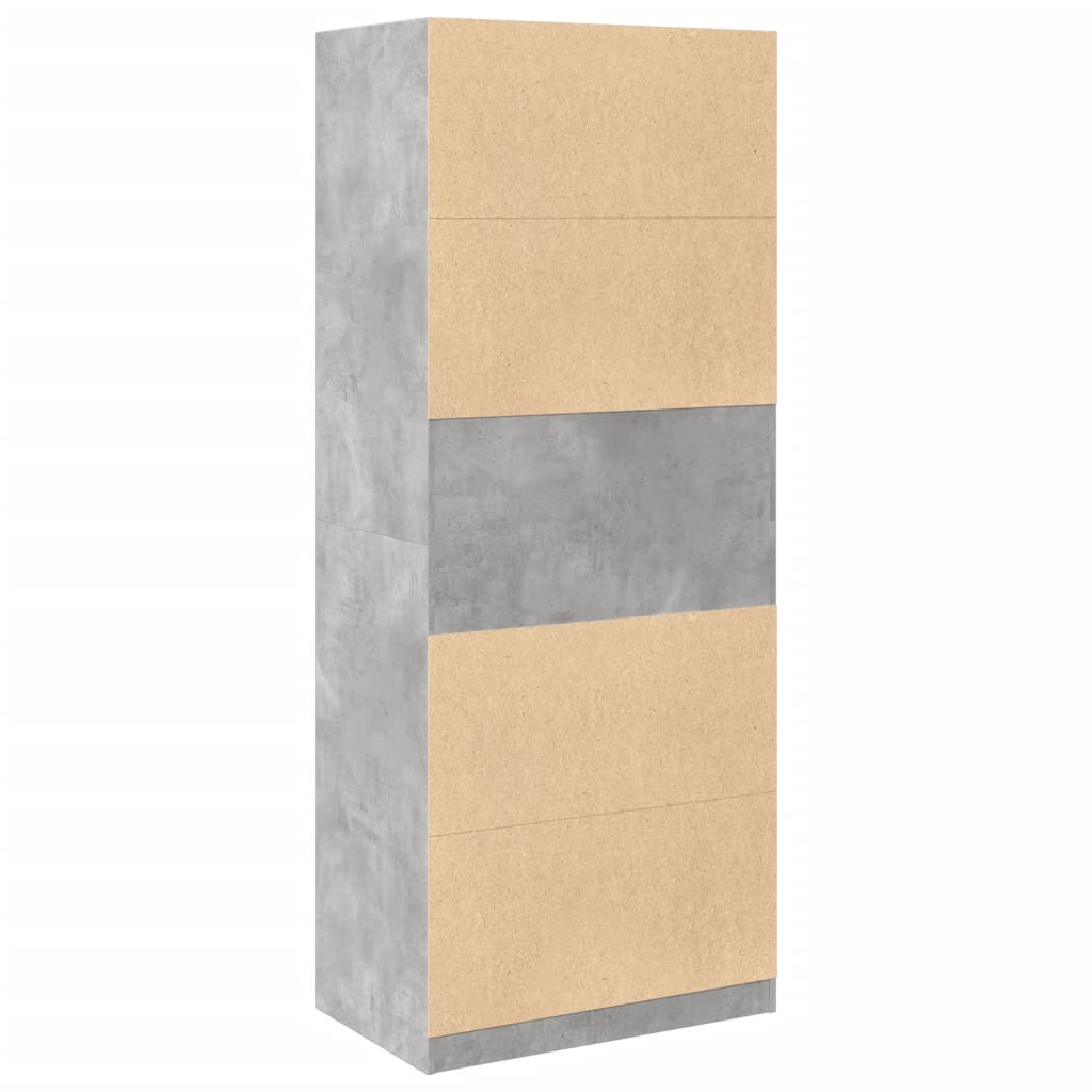 Armadio Grigio Cemento 80x50x200 cm in Legno Multistrato - homemem39
