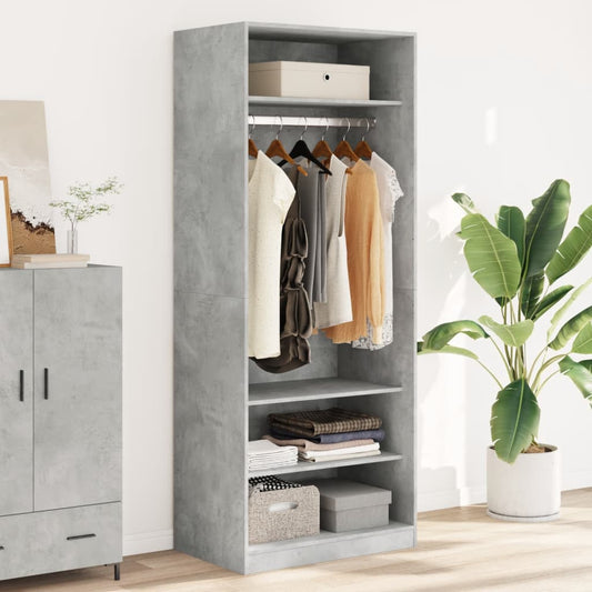 Armadio Grigio Cemento 80x50x200 cm in Legno Multistrato - homemem39
