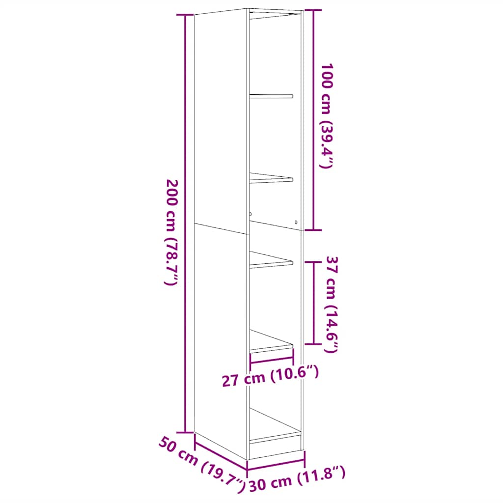 Armadio Bianco 30x50x200 cm in Legno tecnico - homemem39