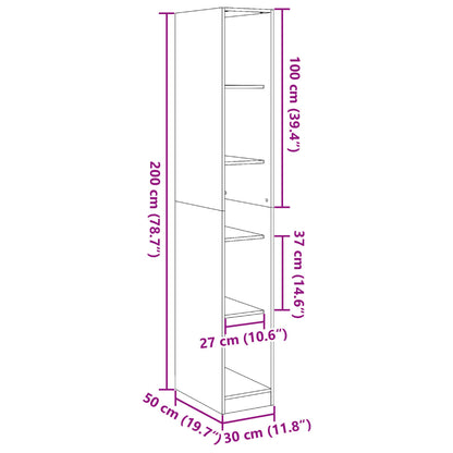 Armadio Grigio Cemento 30x50x200 cm in Legno tecnico | homemem39