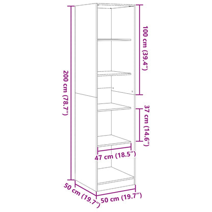 Armadio Grigio Cemento 50x50x200 cm in Legno tecnico - homemem39