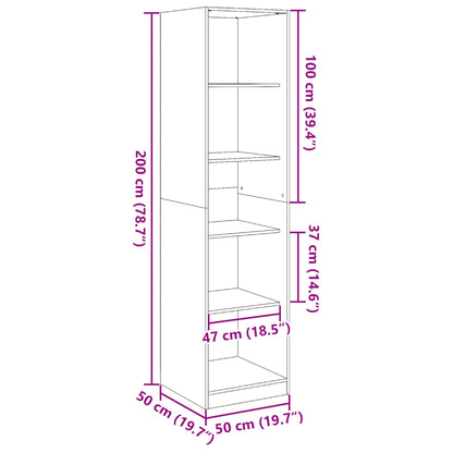Armadio Rovere Fumo 50x50x200 cm in Legno tecnico - homemem39