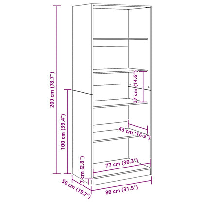 Armadio Rovere Artigianale 80x50x200 cm in Legno tecnico