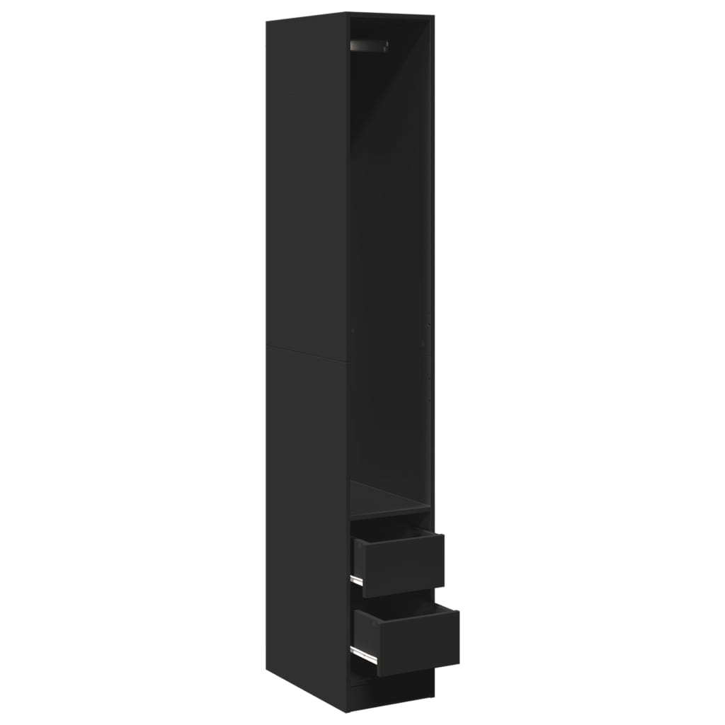 Armadio Nero 30x50x200 cm in Legno Multistrato - homemem39
