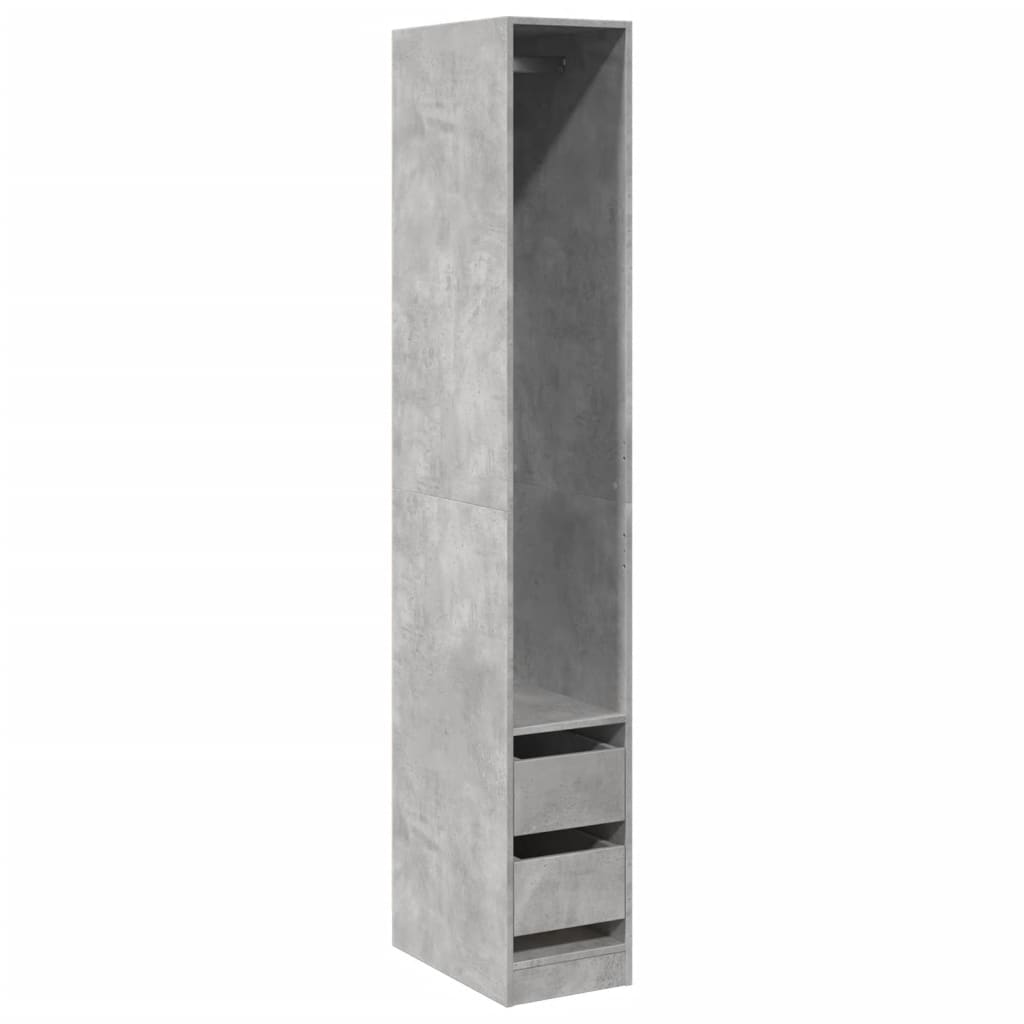 Armadio Grigio Cemento 30x50x200 cm in Legno Multistrato - homemem39
