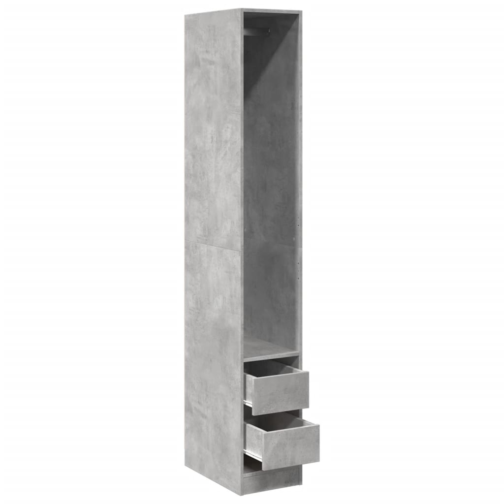 Armadio Grigio Cemento 30x50x200 cm in Legno Multistrato | homemem39