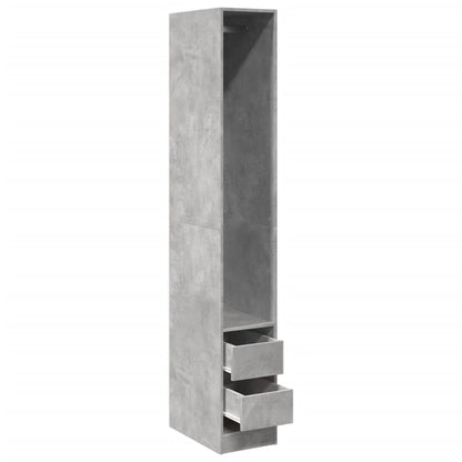 Armadio Grigio Cemento 30x50x200 cm in Legno Multistrato | homemem39