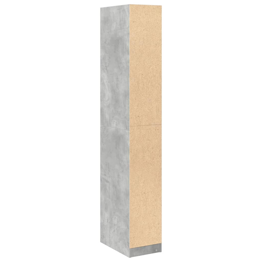 Armadio Grigio Cemento 30x50x200 cm in Legno Multistrato | homemem39