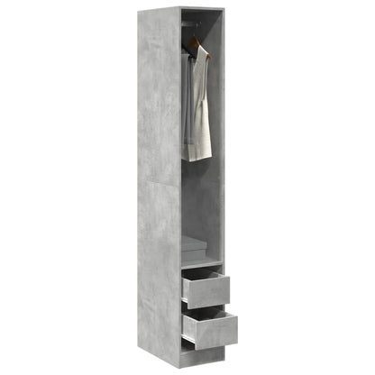 Armadio Grigio Cemento 30x50x200 cm in Legno Multistrato | homemem39