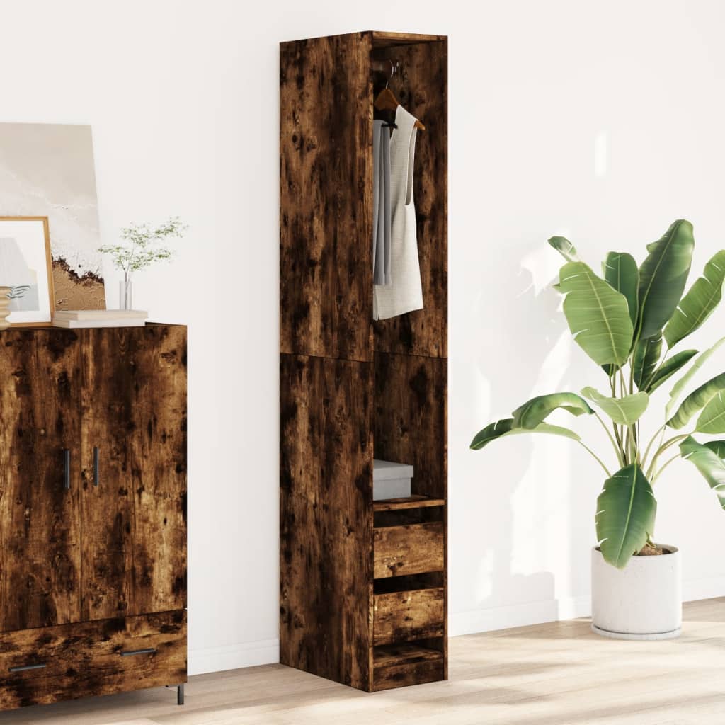 Armadio Rovere Fumo 30x50x200 cm in Legno Multistrato - homemem39