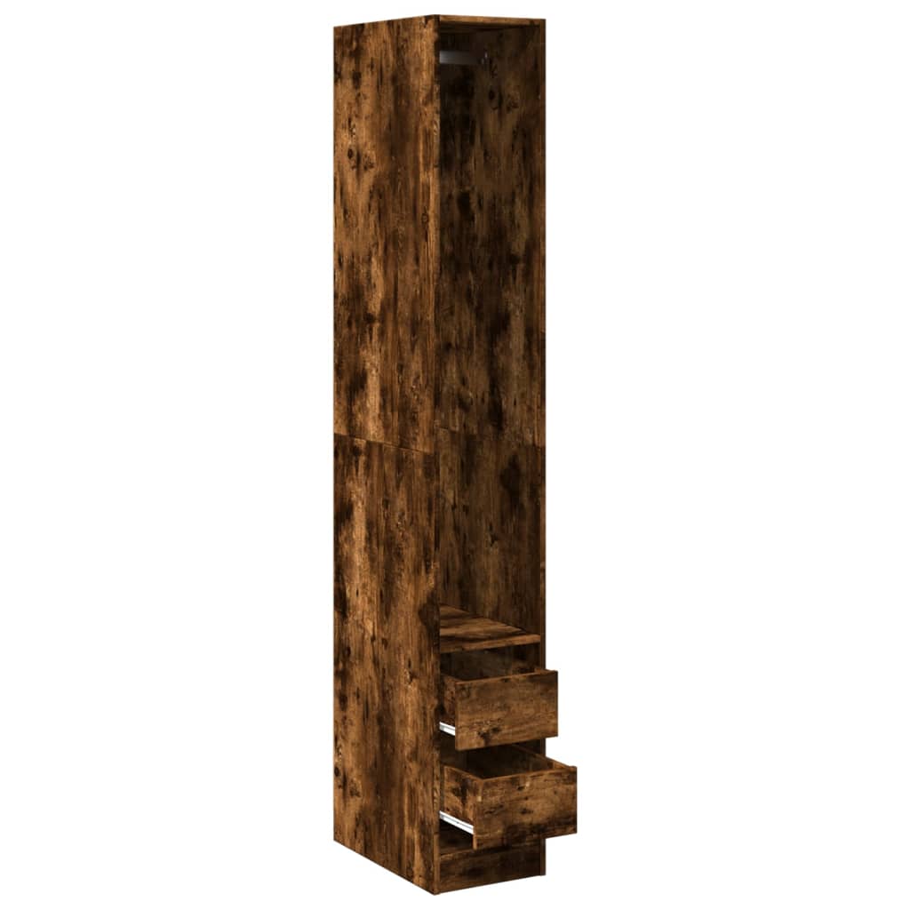 Armadio Rovere Fumo 30x50x200 cm in Legno Multistrato - homemem39