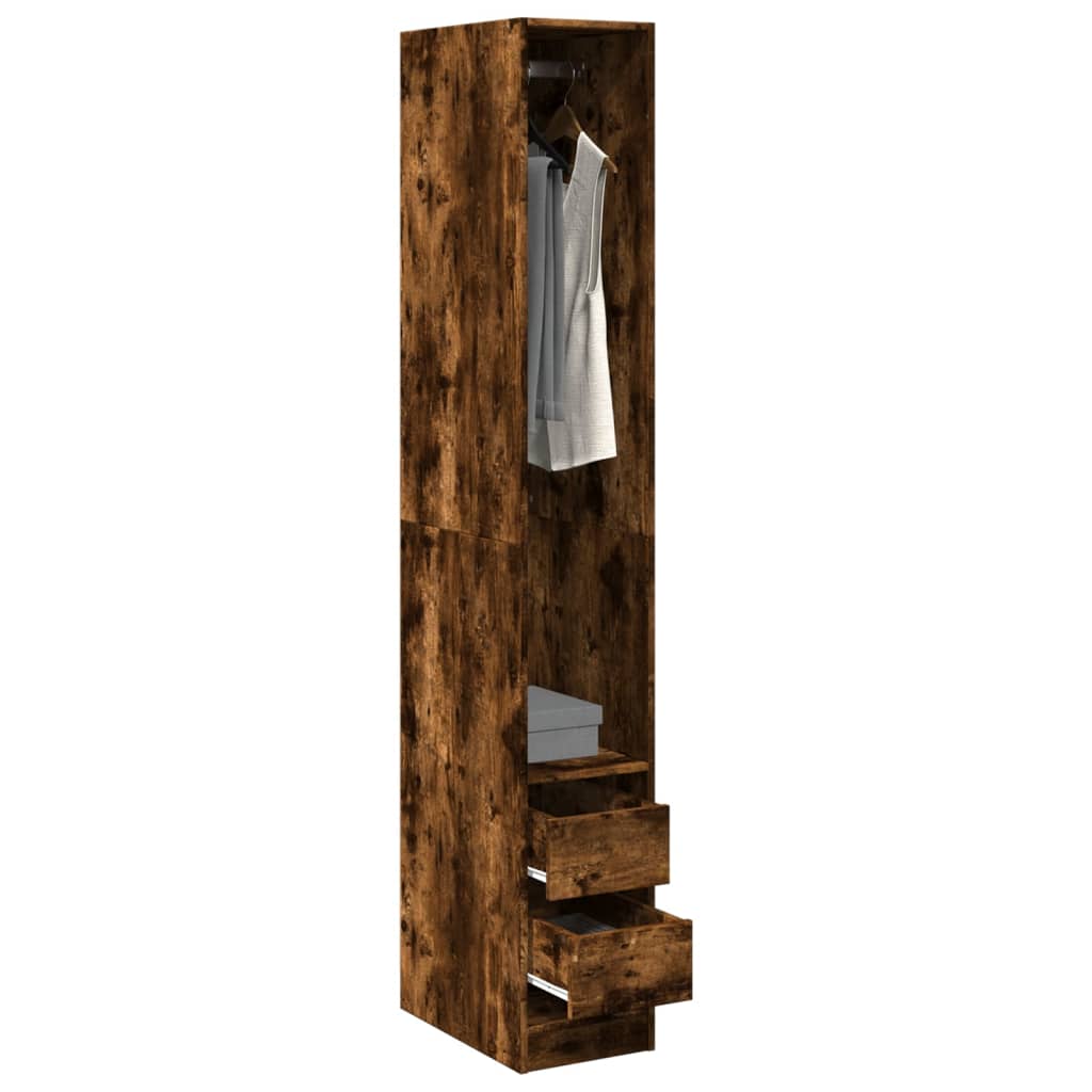 Armadio Rovere Fumo 30x50x200 cm in Legno Multistrato - homemem39